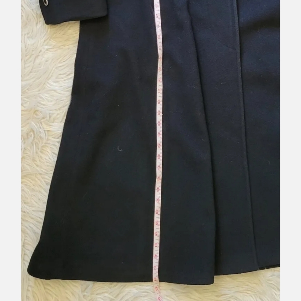 VTG Preston & York Dillards Long Wool Coat UNITE USA Black Size 10 Gold Buttons - Picture 11 of 13